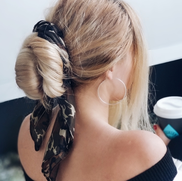 Camo Print Scarf Hair Tie mask Bandana - Picture 1 of 5